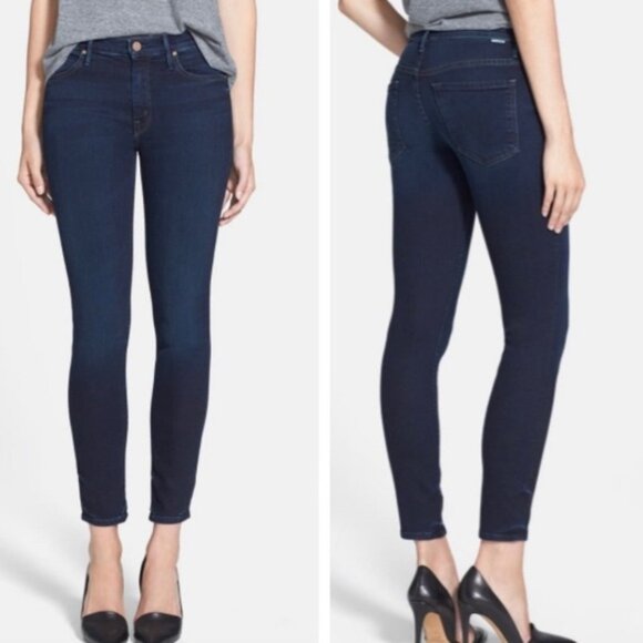 MOTHER The Muse Ankle Jeans Size 26 Ink & Paper Wash Stretch Denim Low Rise - Picture 1 of 13